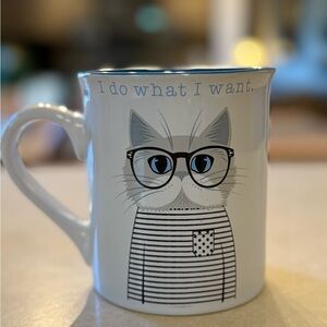 Quirky Cat Design White Mug